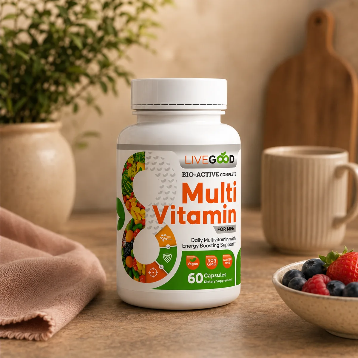 LiveGood Bio-Active Complete & Best Multivitamin For Men