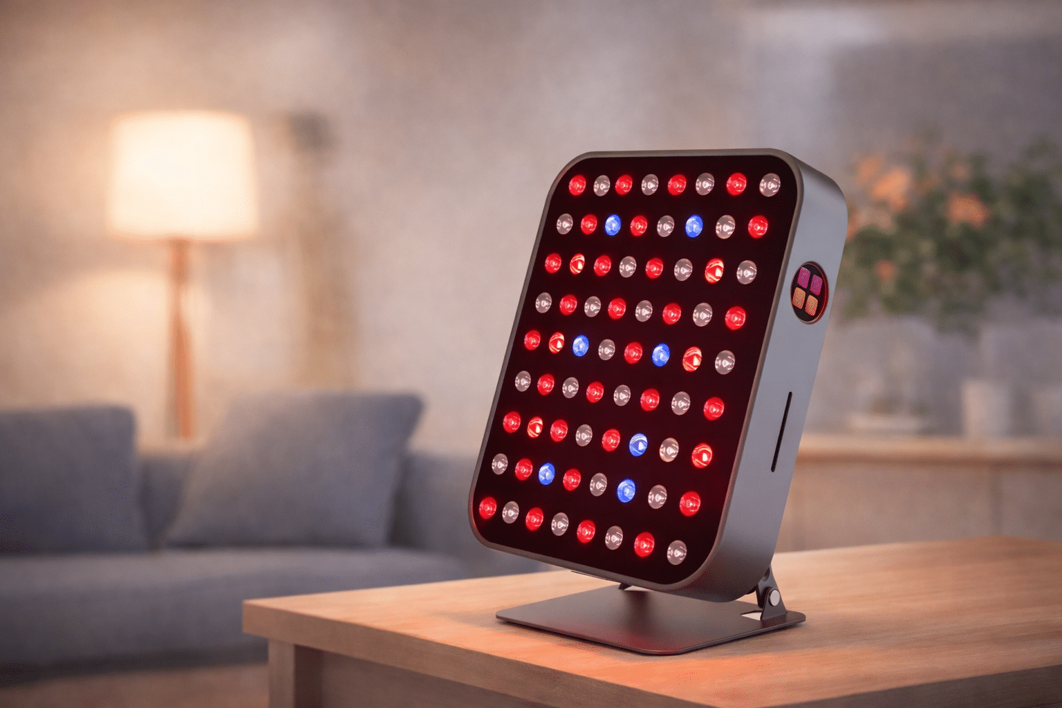 Total Spectrum MINI: Small Red Light Therapy Device Lit and Ready to Use