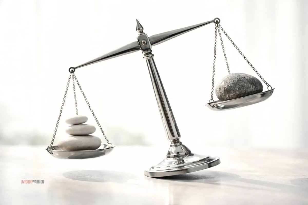 Balance scale tilted to represent magnesium side effects and different body responses
