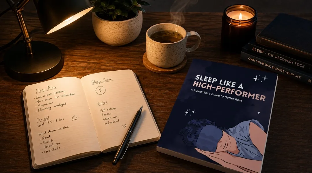 sleep workbook and evening bedtime routine on writing desk sleep workbook and evening bedtime routine on writing desk